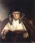 REMBRANDT Harmenszoon van Rijn An Old Woman Reading oil painting on canvas